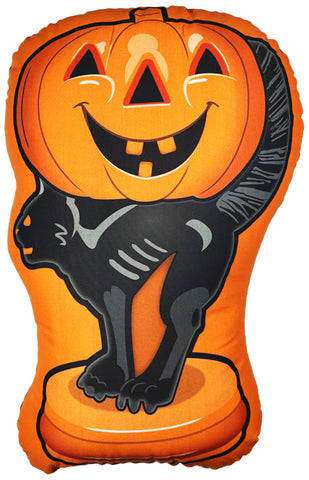 Cat with Pumpkin Blow Mold Pillow