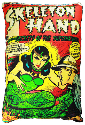 Skeleton Hand Comic Pillow