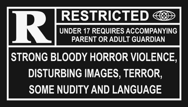 Horror Decor - Rated R Label - Black