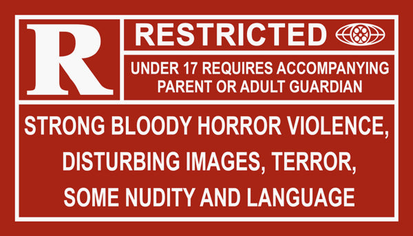 Horror Decor - Rated R Label - Red