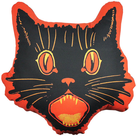 Vintage Halloween Cat Pillow