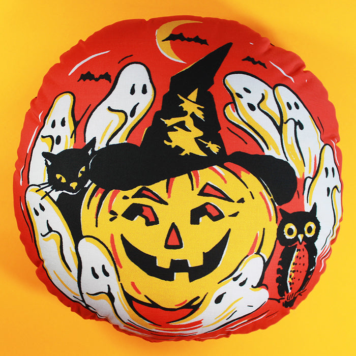 Vintage Ghosts & Jack-O-Lantern Pillow